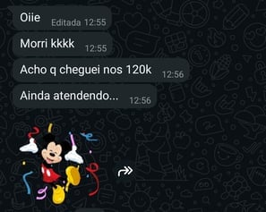 Print de resultado · Aluna · WhatsApp